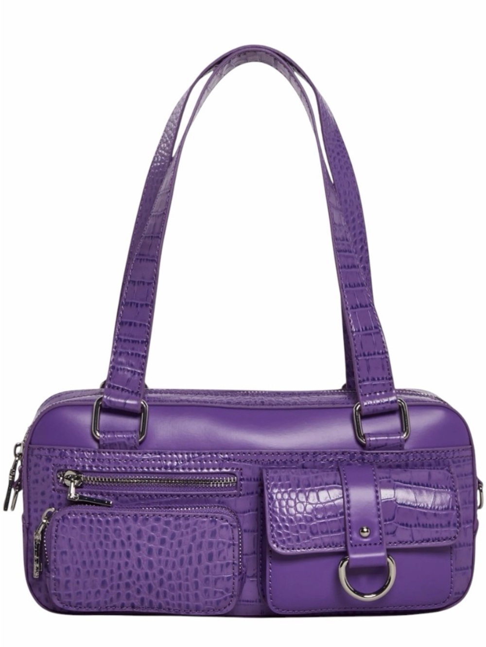 Dolls Kill Phone Buzz Handbag Purple Croc-Embossed Shoulder Bag NWT